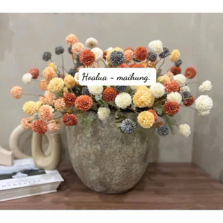 Hoa giả/ Cụm mini bingbong 1 cành 5 bông cao cấp cắm điểm, cắm bình decor siêu sang (hàng nhập khẩu loại 1)