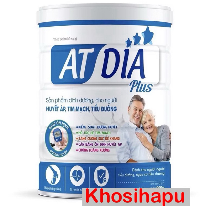 Sữa dành cho người tiểu đường AT DIA Plus giúp bổ sung dinh dưỡng, tăng sức đề kháng hiệu quả 900g