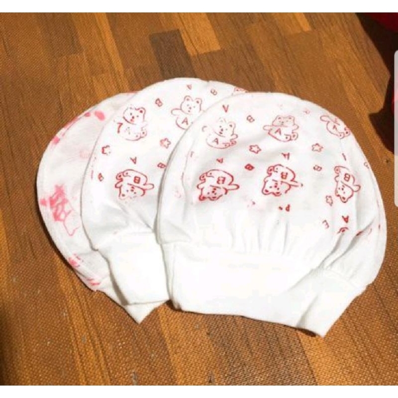 3 Chiếc Mũ Chụp Cotton Sơ Sinh Cho Bé / Loại Mỏng