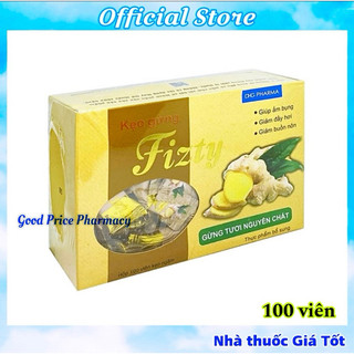  Kẹo Gừng Fizty DHG Pharma Hỗ Trợ Giảm Đầy Hơi Ăn Không Tiêu Lạnh Bụng Say Tàu Xe 