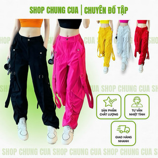 QUẦN JOCGER KAKI TÚI HỘP CHÉO. Quần tập zumba, shuffle dance, aerobic, dân vũ sport dành cho nữ nhiều màu lựa chọn