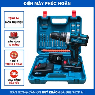 Máy khoan cầm tay, máy bắn vít 72V dùng gia đình 3 chức năng, tặng phụ kiện 24 món. BH máy 12 tháng