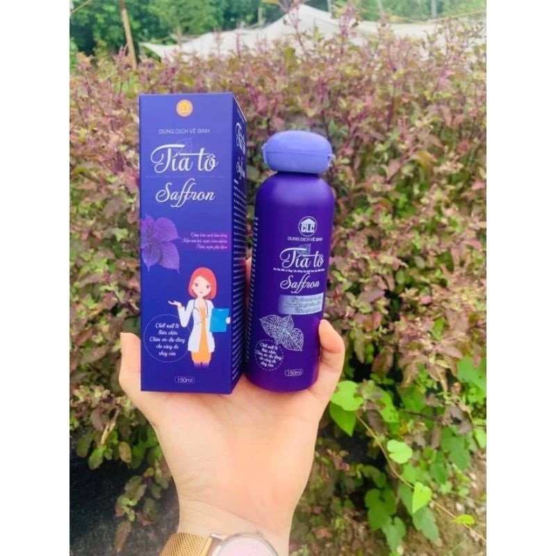 Dung Dịch Vệ Sinh Tía Tô Saffron Hết Khí Hư Nấm Ngứa Mùi Hôi Vùng Kín ddvs nước rửa phụ khoa, ddvs nữ tía tô 150ml