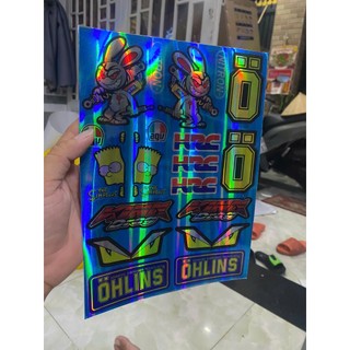 Tem LOGO STICKER Crom thỏ 7 màu dán trang trí xe máy