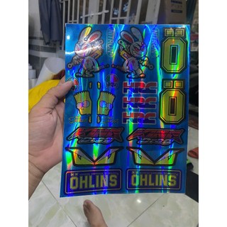 Tem LOGO STICKER Crom thỏ 7 màu dán trang trí xe máy