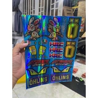 Tem LOGO STICKER Crom thỏ 7 màu dán trang trí xe máy