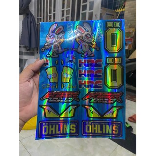 Tem LOGO STICKER Crom thỏ 7 màu dán trang trí xe máy