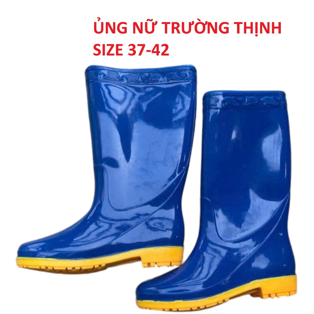 Ủng lao động màu xanh đế vàng cứng size 38-42, ủng đi mưa, ủng lửng, ủng trường thịnh