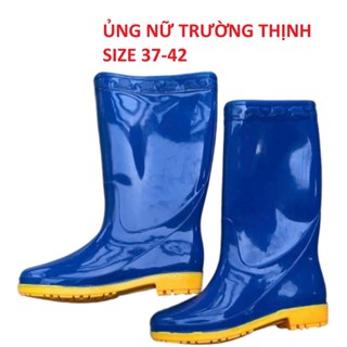 Ủng lao động màu xanh đế vàng cứng size 38-42, ủng đi mưa, ủng lửng, ủng trường thịnh