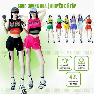 Bộ thể thao nữ,bộ váy kaki, áo tanktop 2 lớp, bộ tập Gym, Aerobic, zumba,Shuffle dance nhiều màu lựa chọn