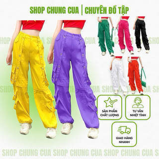 Quần tập nữ jogger kaki dáng xuông phong cách hiphop nhiều màu, đồ tập nhảy shuffle dance, dân vũ, aerobic
