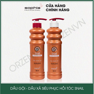 Cặp dầu gội xả snail thơm lâu phục hồi tóc hư tổn Sophia Professional 500ml
