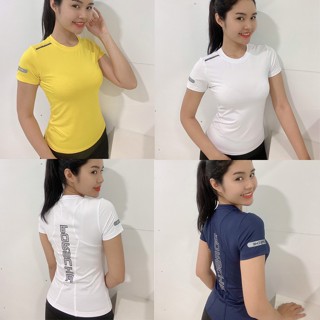 Áo nữ tập Gym, Yoga, Aerobic tay ngắn, chất thun 4 chiều - Porsche