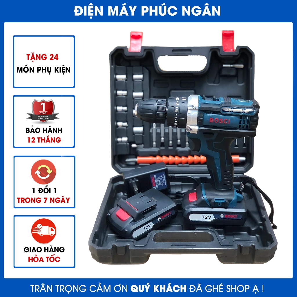 Máy khoan pin, Máy bắn vít 3 chức năng, lõi đồng sử dụng gia đình. Bảo hành máy 6 tháng