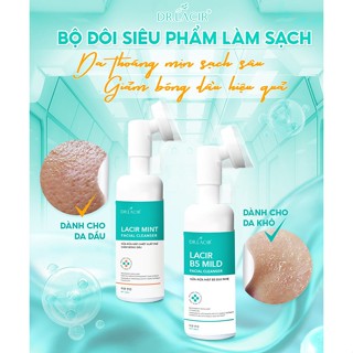 Sữa Rửa Mặt Bạc Hà Kiềm Dầu Drlacir, Dịu Nhẹ Cho Da Nhạy Cảm chai 150ml Phù hợp với da dầu nhờn, da khô, da mụn - vnmask