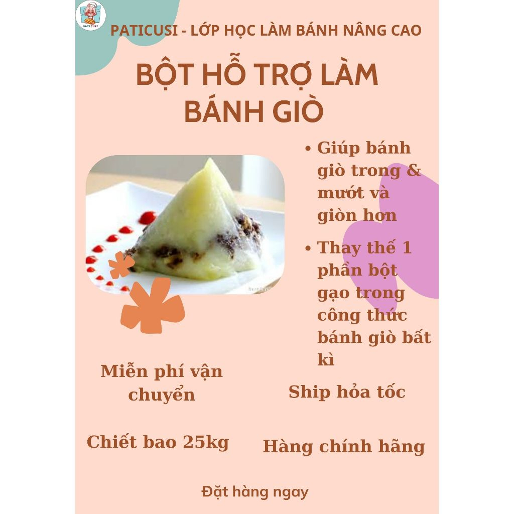 BỘT HỖ TRỢ LÀM BÁNH GIÒ GIÚP BÁNH GIÒ TRONG, DAI VÀ GIÒN