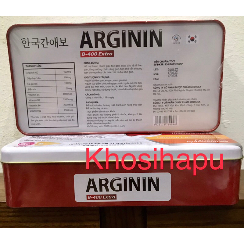 Viên uống Giải độc gan Bồi dưỡng gan Arginin B-400 Extra giúp thanh nhiệt mát gan lợi mật tăng cường chức năng gan 60v