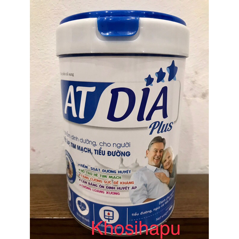 Sữa dành cho người tiểu đường AT DIA Plus giúp bổ sung dinh dưỡng, tăng sức đề kháng hiệu quả 900g