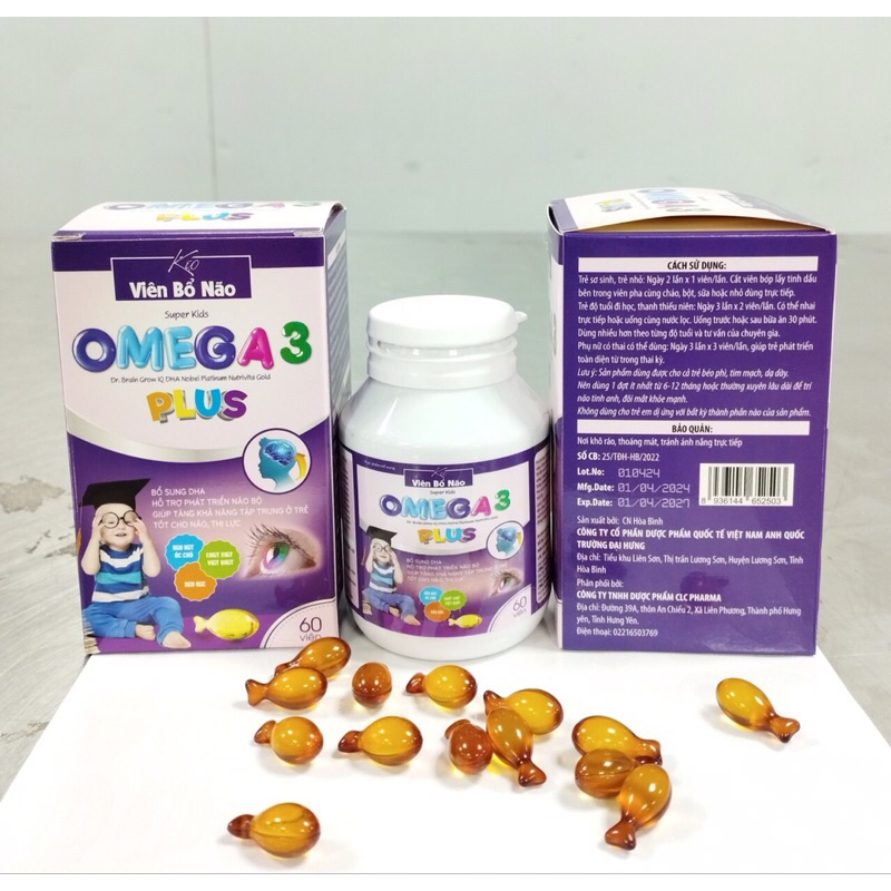 Kẹo bổ não trẻ em hình cá omega 3 Plus bổ sung DHA giúp phát triển não bộ, tập trung học tập, trẻ thông minh chính hãng