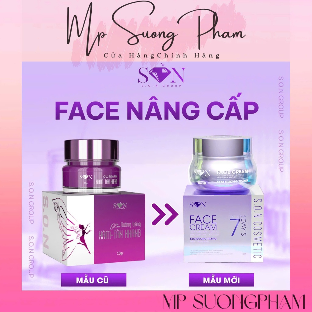 KEM FACE S.O.N MÀU TÍM MẪU MỚI 2024 DƯỠNG DA GIẢM THÂM NÁM TÀN NHANG