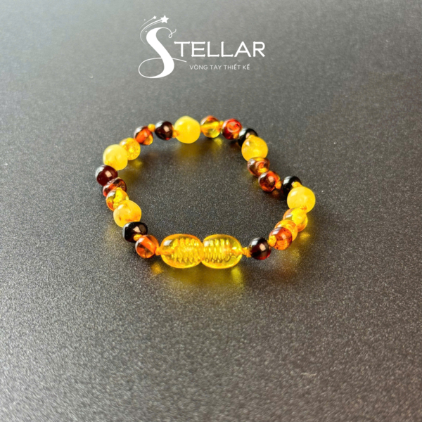 Vòng Tay Lắc Chân Hổ Phách Stellar  Amber Cho Bé Hổ Phách Thiên Nhiên Bình An Sức Khoẻ