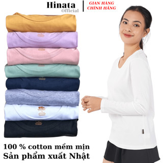 Áo Thun Nữ Trơn Tay Dài , Áo Phông Nữ Basic 100 Cotton Cao Cấp Hàng Hiệu Đẹp Thoáng Mát Tay Dài