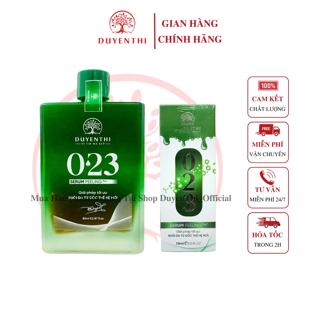  Serum Peeling 023 Plus+ Chính Hãng Duyên Thị Bách Y Sâm 023 Thượng Phẩm Tái Tạo Da Nuôi Da Từ Gốc Thế Hệ Mới 15ml. 85ml 