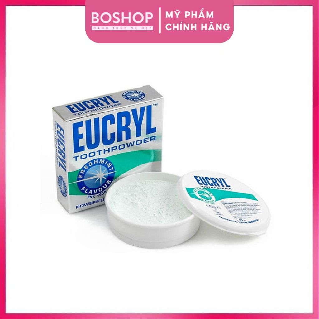Bột Tẩy Trắng Răng Eucryl Freshmint Stain Removing 50gr