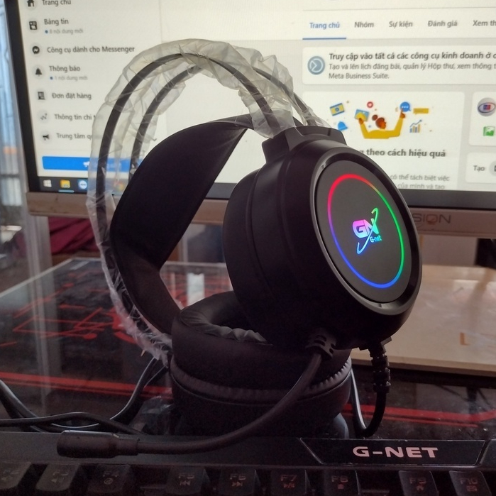 Tai nghe Gnet GH5 7.1 cổng USB Mic chống ồn LED RGB, Hàng Chính Hãng Bảo Hành 12 Tháng