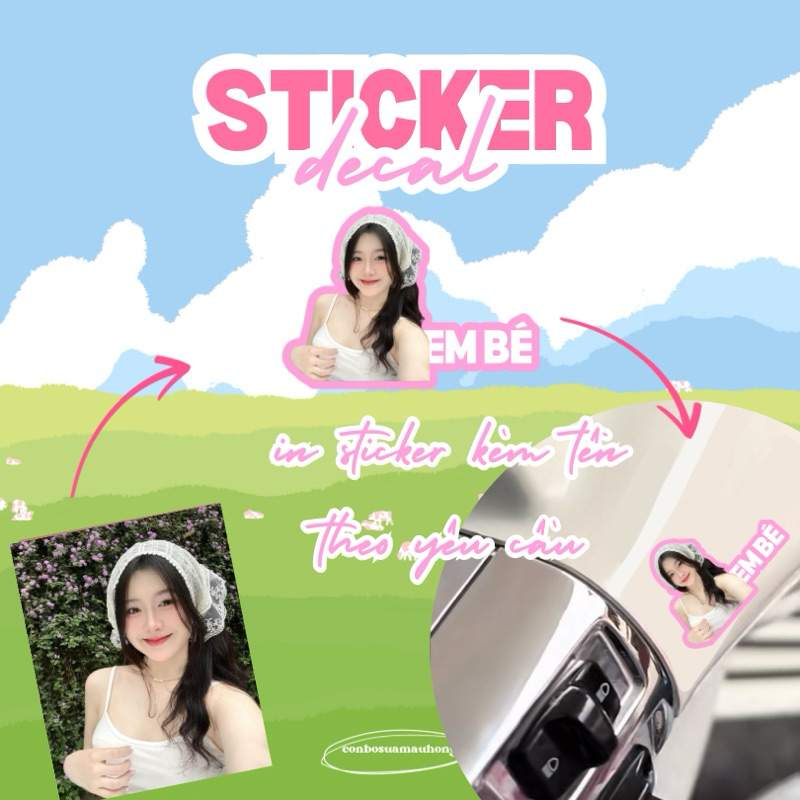 [Set 5 ] In Ảnh Kèm Tên Theo Yêu Cầu Trang Trí Sổ Xe Nón