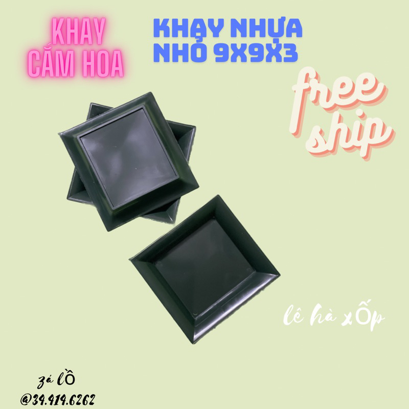 Khay Vuông Cắm Hoa Trang Trí [ 9cm x9cm x3,5cm]