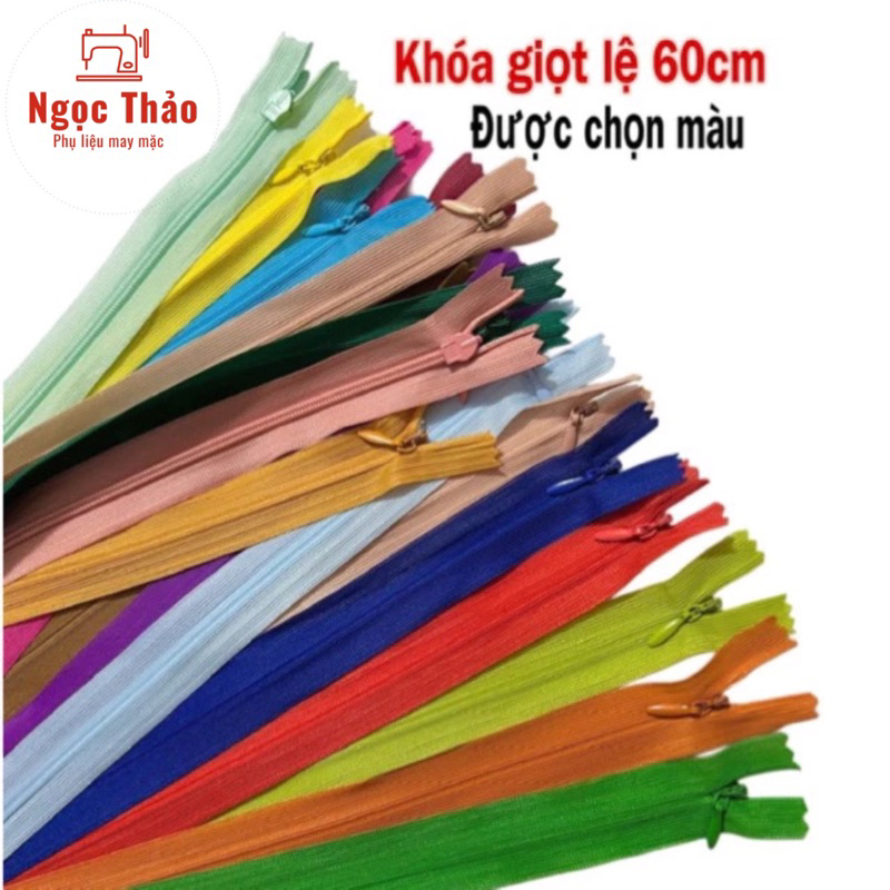 10 chiếc khoá giọt lệ 60cm kcc,dây kéo giọt mưa,séc chìm may áo dài ,váy đầm