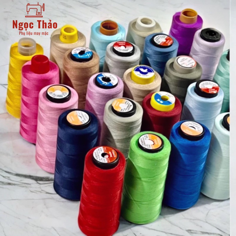 [ chọn màu]  chỉ may các màu cuộn 2500 mét - phụ liêu may