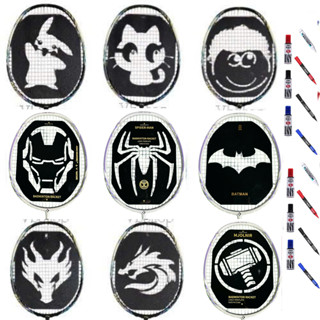 Khung sơn logo vợt cầu lông hình nhận vật phim truyện siêu ngầu tặng kèm bút sơn