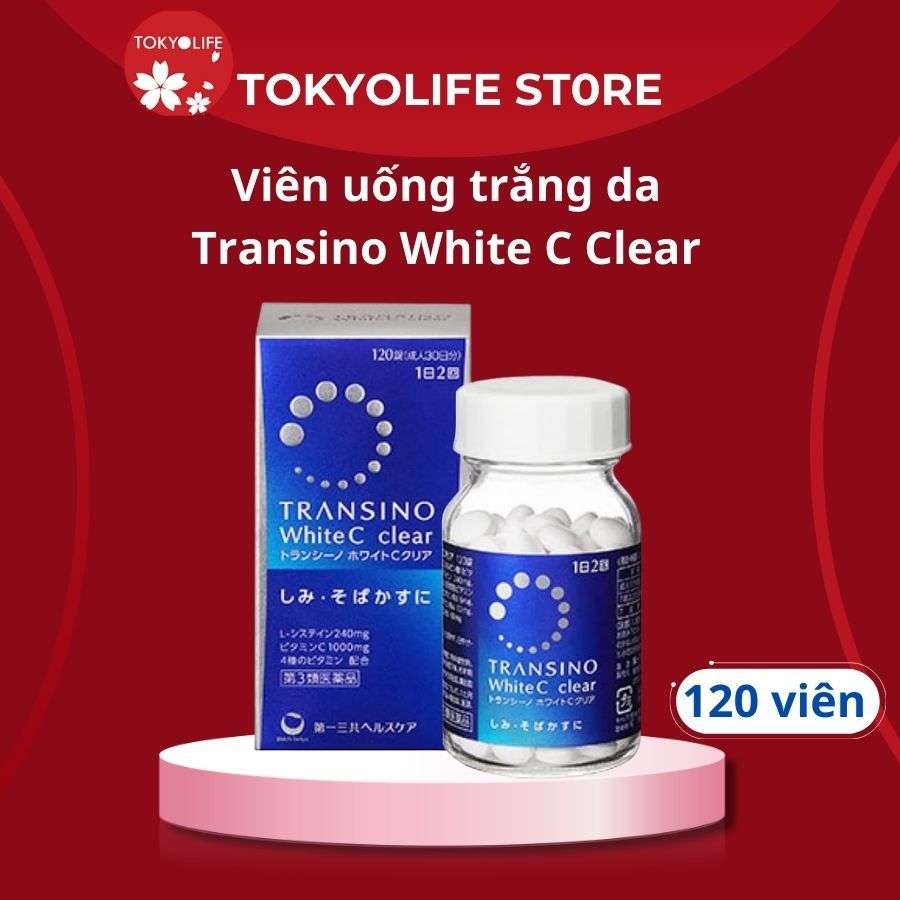 Viên uống trắng da Transino White C Clear Nhật Bản 120 viên[DATE MỚI]