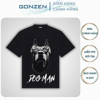 Áo Thun Local Brand Chính Hãng Form Rộng Unisex, Áo Phông Nam Nữ Boy Phố Màu Đen In Hình DOGMAN Hot Trend_GONZEN AT100