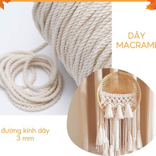 5 kg Dây thừng, dây macrame cotton Macrame size 5mm