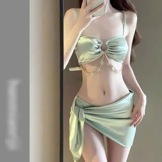 [3 MẢNH] Bikini 3 mảnh xanh bóng