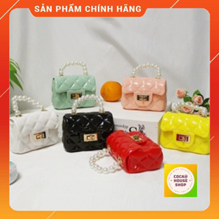   Sale+Tặng Quà  Túi Nhựa Silicon Mini Đeo Chéo Quai Ngọc Siêu Xinh Cứng Cáp Bền Chắc Rẻ Đẹp Cho Bé Gái _COCAHOUSE 