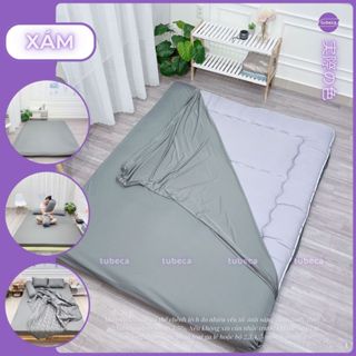 Ga nệm, vỏ áo bọc nệm topper thun lạnh Ý và CottonPoly 2 mặt có khoá kéo 1m 1m2 1m4 1m6x2m 1m8x2m