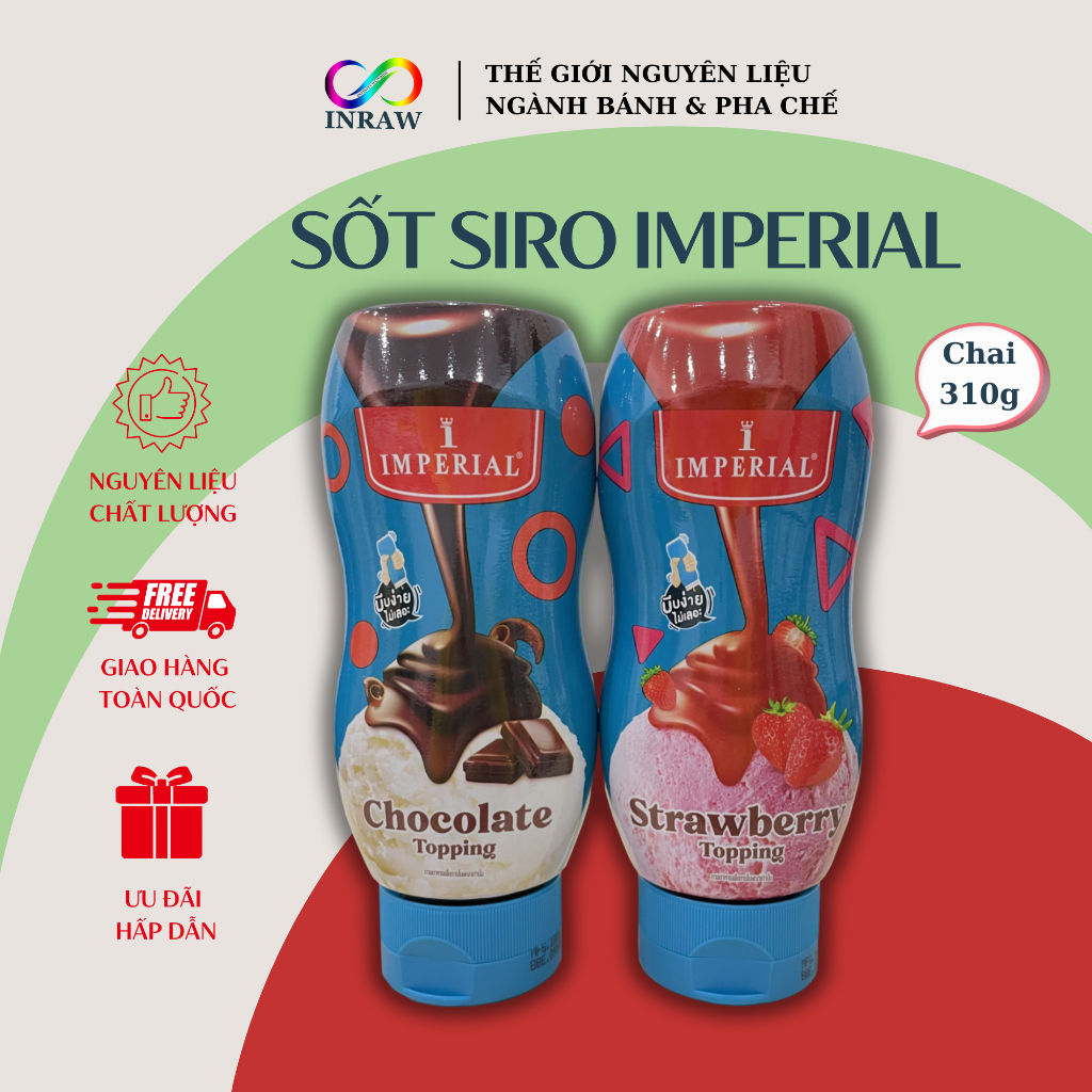 Combo Sốt Siro Dâu & Socola Chai 310g