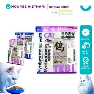 Hạt cho mèo Teb G Thức ăn cho mèo với thịt sấy khô dưỡng lông hỗ trợ tiêu hóa NourseVietnam (1,5kg)