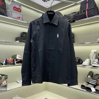  Áo sơ mi dài tay nam RLX lụa trơn thêu logo hình ngựa chiến binh ngực boy phố SM148P 