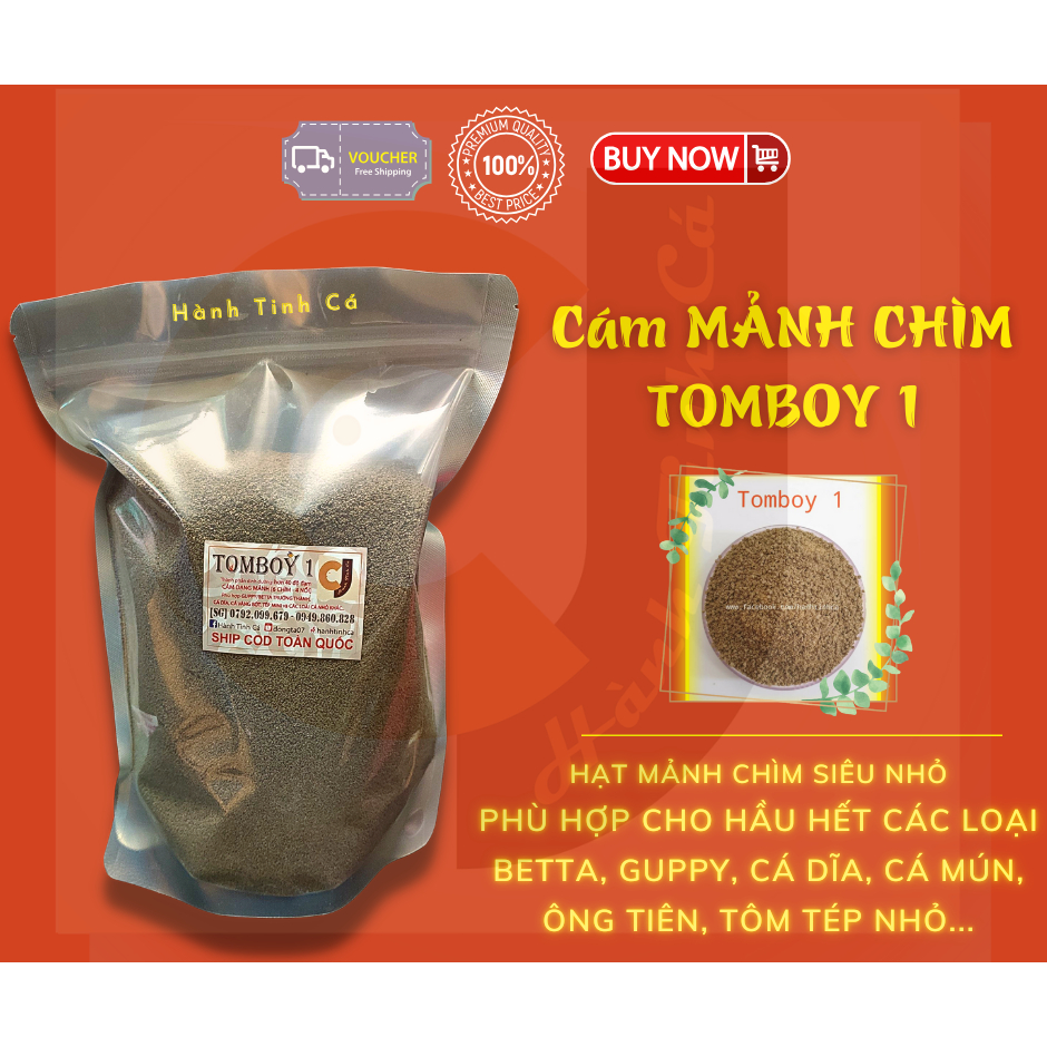 1kg Cám TOMBOY 1 [MẢNH SIÊU NHỎ dạng CHÌM]