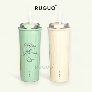  Bình Ly Giữ Nhiệt Khắc Tên SEYGM PASTEL 500ml Inox 304 Có Ống Hút 