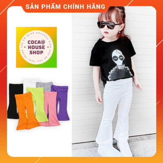 (Sale+Tặng Quà) Quần Legging Dài Ống Loe Cho Bé Gái Siêu Xinh 100% Thun Cotton Mềm Co Giãn Vải Đẹp Chuẩn Form_COCAHOUSE
