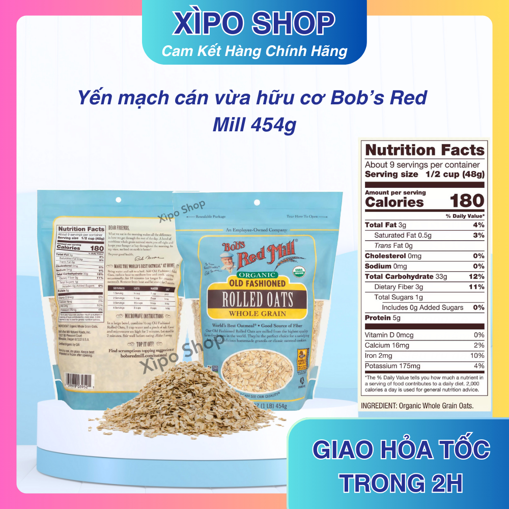 Yến Mạch Hữu Cơ Cán Vừa Bob's Red Mill