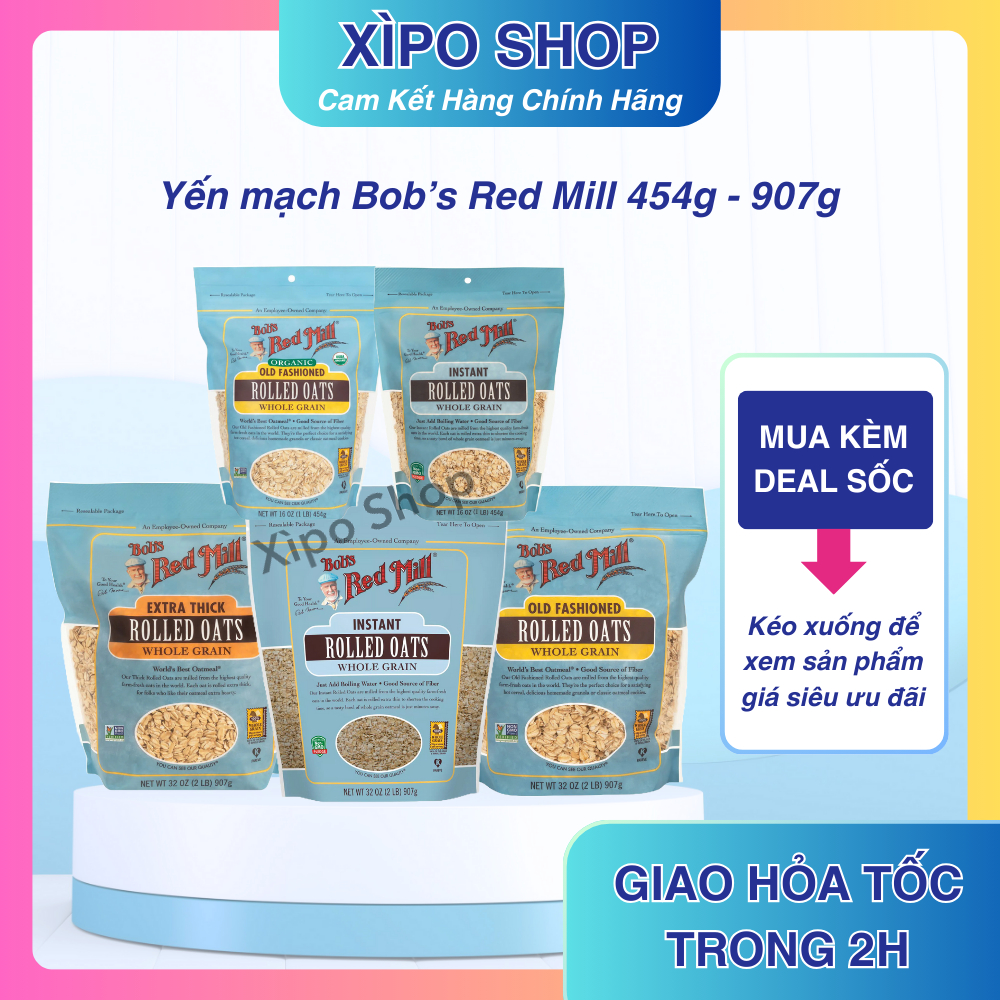 Yến Mạch Cán Mỏng, Cán Dày Bob's Red Mill - Mỹ