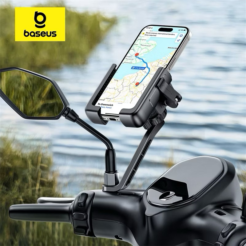 Đế Giữ Điện Thoại Xe Máy Baseus GoTrip Series Bike Phone Mount Rearview Mirror