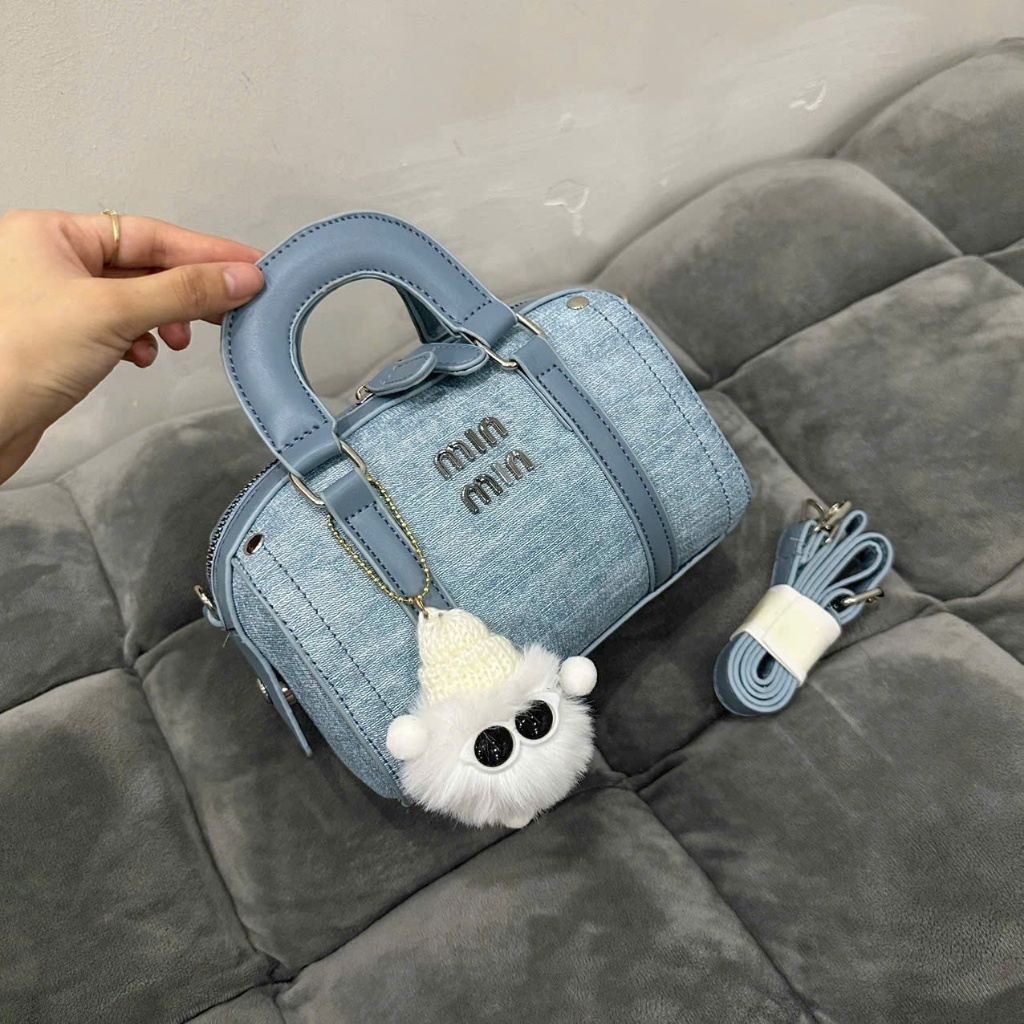 Túi xách nữ, túi trống hai quai MINMIN cầm tay đeo chéo phong cách Hàn Quốc tặng móc gấu - HT095 | BigBuy360 - bigbuy360.vn